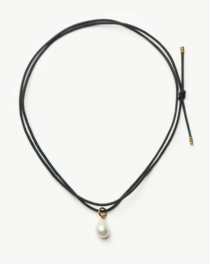 Baroque Pearl Cord Necklace | 18ct Gold Vermeil/Pearl
